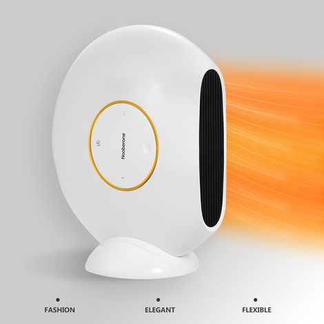 Nooberone Touchable Elektroheizung, modische Büro- und Heimheizung, Winterwärme mit 3 Heizstufen, Schnellaufheizung in 3 Sekunden, automatische Abschaltung bei Umkippen, Weiß (1/5)