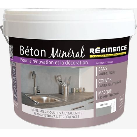 Enduit de rénovation RESINENCE Béton minéral Gris clair (1/2)