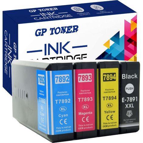 4 cartucce d'inchiostro per Epson WF-5110DW WorkForce Pro Set GP-E7895CMYK (1/5)