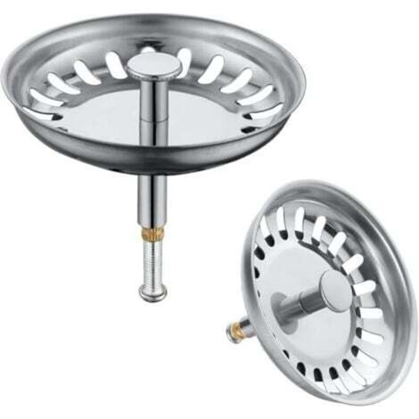 Crépine d'évier de cuisine 79 mm, bouchon d'évier en acier inoxydable, lot de 2, crépine anti-obstruction, s'adapte à la plupart des éviers de cuisine, améliore la commodité de la cuisine