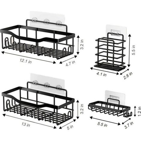 Étagère de salle de bain sans perçage - étagère murale - étagère de douche - étagère de rangement - étagère de salle de bain sans vi (1/5)