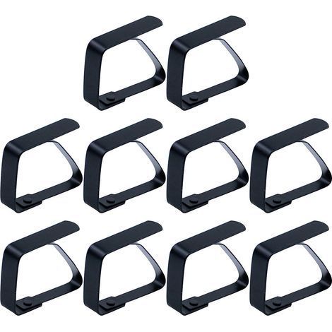 Lot de 10 pinces à nappe en acier inoxydable – Pour tables jusqu'à 5 cm d'épaisseur – Résistantes à la rouille – Utilisation intérieure et extérieure (1/5)