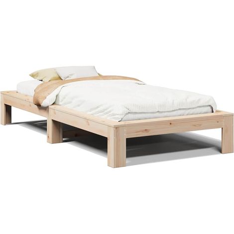 Lit Adulte - Lit Simple - Cadre de Lit 90x190 cm bois de pin massif q415 (1/5)