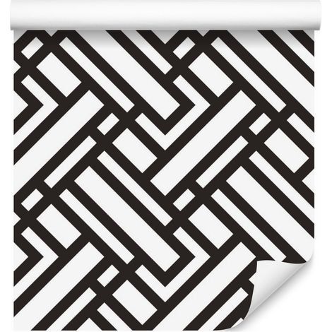 Carta da parati con motivo geometrico bianco per soggiorno e camera da letto, 50x1000 cm (1/5)