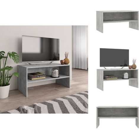 Meuble TV Gris béton 80x40x40 cm Bois d'ingénierie - Meuble Tv - Meuble Téléviseur - Unité Tv - Étagère Murale - Rangement Tv (1/5)