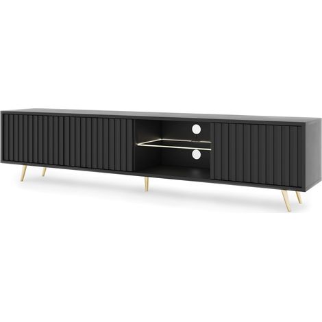 Selsey Bello - Mueble de TV - de pie - Negro - 175 cm - moderno - con LED (1/5)