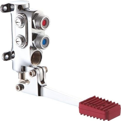 Mitigeur monocommande réversible raccords chromés 1/2" M-F  Tecom (1/4)