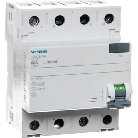 Fehlerstromschutzschalter Siemens 5sv4347-0 80A 30mA