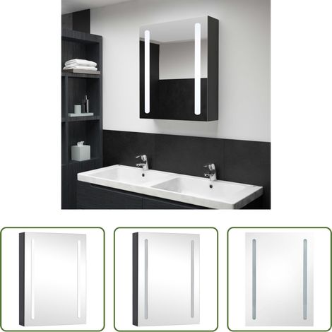 Miroir avec LED - Armoire de salle de bain à miroir LED 50x13x70 cm (1/5)