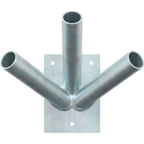 Support de mât de drapeau argenté, 10,5 x 7,5 x 0,2 cm, acier. (1/5)