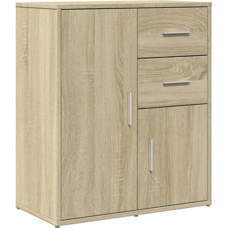 Credenza cassettiera mobile contenitore organizer cucina soggiorno salotto sonoma 60 x 31 x 70 cm legno ingegnerizzato marrone 020031591