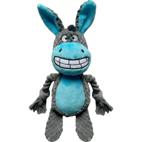 Jouet de prédilection pour Chien, en Peluche pour Tirer & Fétcher, Indestructible avec Papier Crépitant, Interactif et Stable, Parfait pour Chiots, Chiens Petits et Moyens, en Forme d'Âne (1/5)