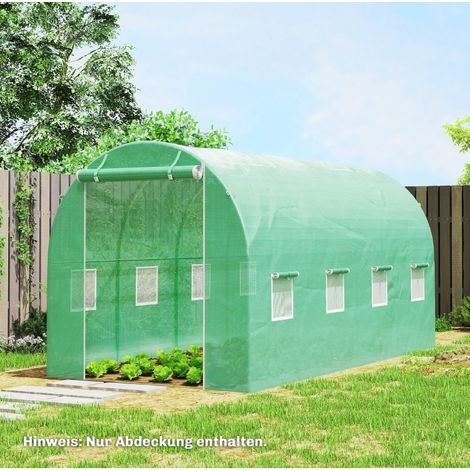 Funda para invernadero 400x200x200 cm de polietileno verde con protección UV FloraGrace (1/5)