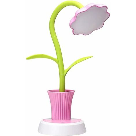 Lampe de Table Tournesols Lampe de Bureau avec Porte-Stylo 2 en 1 USB Rechargeable (1/4)