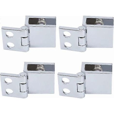 Lot de 4 pinces de fixation pour charnières de porte en verre - Installation facile - Support en verre durable - Charnières pour portes en verre - Pinces de fixation pour portes en verre (1/5)