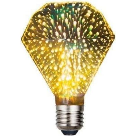 Ampoule Feu d'Artifice 3D, Ampoule en Verre Romantique Vintage Edison E27 – Ampoules Uniques pour la Maison, les Fêtes, – 4W (1/4)