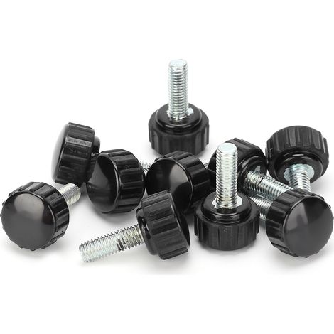 10 Poignées de serrage M5x16x15, bouton de verrouillage pour tour, écrou de maintien à filetage droit, poignée torsadée pour étau (1/5)