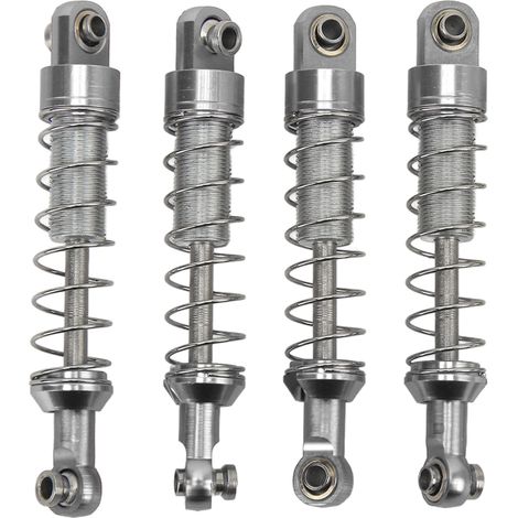 2 paires d'amortisseurs en alliage d'aluminium 60 mm, pièces de modification pour voitures RC WPL C14, C24, MN, D90 et 99S, argent. (1/5)