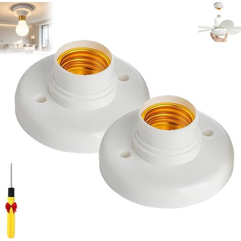 Support Ventilateur Plafond,Douille E27 Plafond Pour Ventilateur,Taille Compacte,Installation Facile,2pcs (1/5)