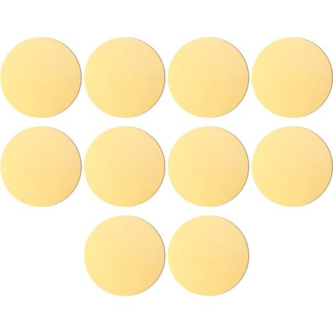 Lot de 10 miroirs autocollants ronds dimensions 10 x 10 cm pour murs et portes de salle de bain salon chambre et dressing couleur dorée (1/5)