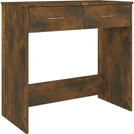 vidaXL Desk Smoked Oak 80x40x75 cm Engineered Wood