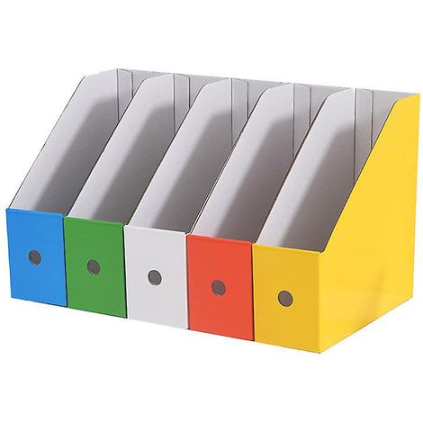 (multicolore) Lot De 5 Porte-revues Bote En Carton Pr-plie Avec Autocollant Bote De Stockage Pour Ecole Bureau Logement Bote De Rangement Pour Liv (1/5)