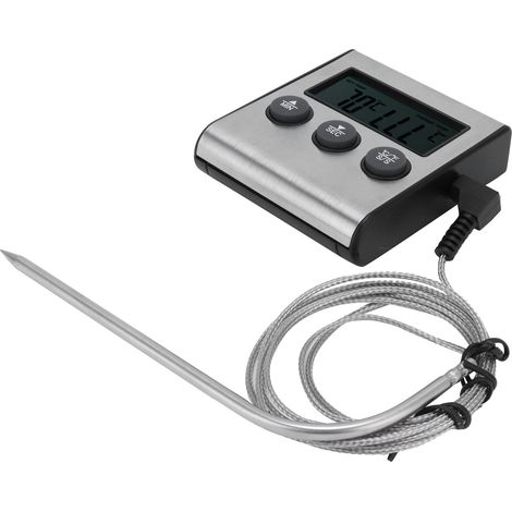 Thermomètre à viande numérique avec sonde pliante minuteur alarme pour cuisine (1/5)