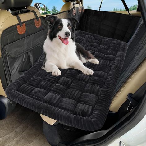 Housse de siège arrière pour chien 127x62.5cm, antidérapante, lavable, noire (1/5)