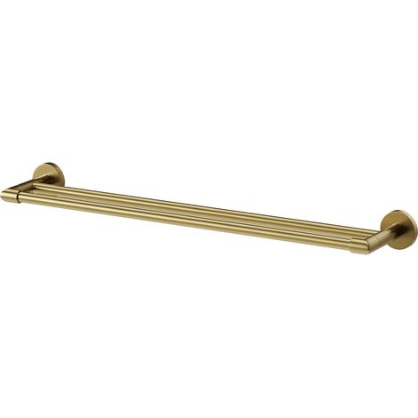 Colore Orbit Brushed Brass 600mm Wall Mounted Double Towel Rail