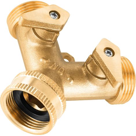 1 Répartiteur Eau Laiton 3/4 Pouces, 2 Vannes Individuelles, Pour Lave-linge, Jardin, Cuisine (1/5)