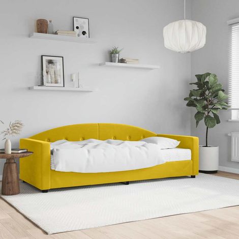 Tagesbett mit Matratze Gelb 80x200 cm Samt