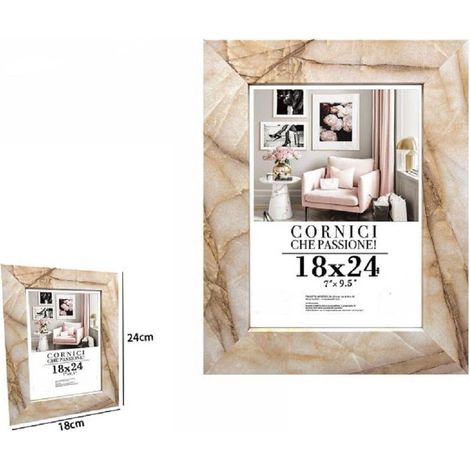 TrAdE Shop Traesio - Cornice Foto Portafoto Quadri Tele Poster 18 X 24 Cm Modello Effetto Marmo 71661 -