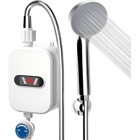 LED-Durchlauferhitzer, 3,5 kW, 110 V, elektrischer Warmwasserbereiter für Durchlauferhitzer, IPX4, wasserdichter Durchlauferhitzer, geeignet für Küche und Bad