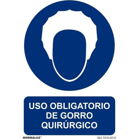 Señal Uso Obligatorio de Gorro Quirúrjico Con Tintas UV | ADHESIVOS DE VINILO - 150 x 200 mm (1/2)