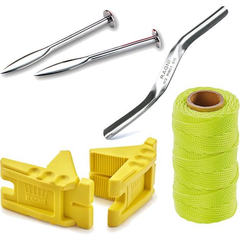 Ragni 4 Piece Bricklayers’ Accessories Kit R402BAP Neon Yellow Brick Line