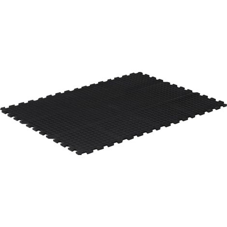 Maison Exclusive - Gummi-Bodenfliese Schwarz 12 mm 90x120 cm
