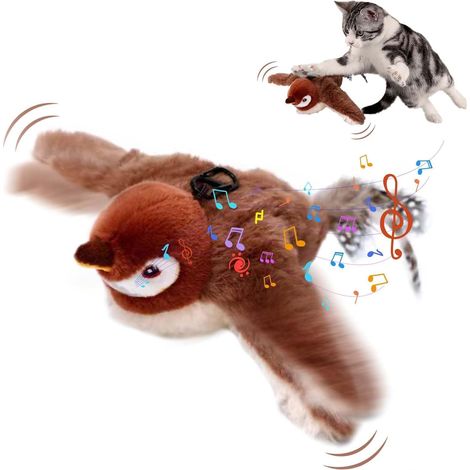 Cat Toy Bird Flying Electric, Interactive Cat Toy Bird, Self-Employment Bird with Catnip, Flying Bird Toy for Cats (1/5)
