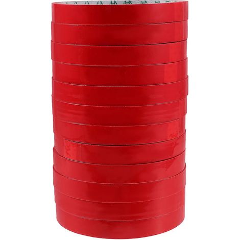 Lot de 12 rubans adhésifs pour scellage de sacs, compatibles avec les machines à lier les supermarchés et les scelleuses de sacs.-3000.00X1.20X0.10CM-Red (1/3)