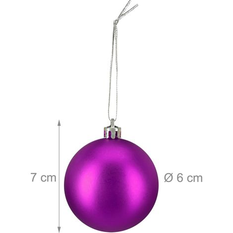 Set di 100 palline di Natale decorative opache 7 x 6 cm in polistirolo rosso 130017342