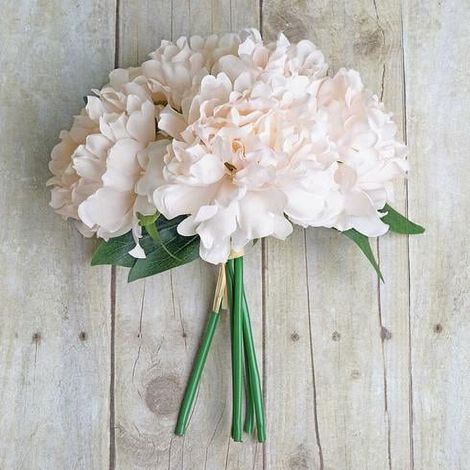 Ramo de peonías artificiales de seda rosa de 28 cm de BalsaCircle para decoración de bodas y fiestas.