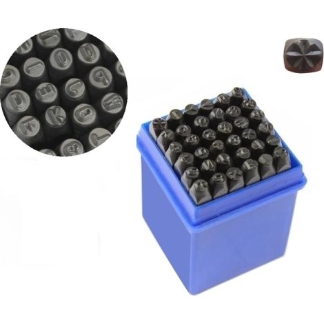 Punzoni/Numeratori lettere e numeri + simbolo  36 pezzi 10mm