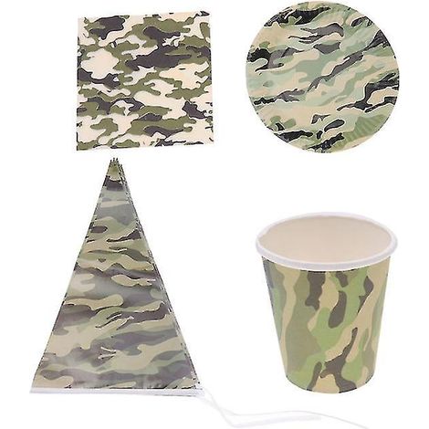 1 service de vaisselle de fête camouflage (1/3)
