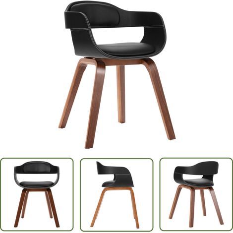 INLIFE Chaise de salle à manger Bois courbé et similicuir (1/5)