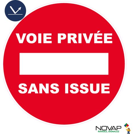 Panneau Voie privée sans issue - Rétroréfléchissant Classe 1 - Ø300mm - 4068107