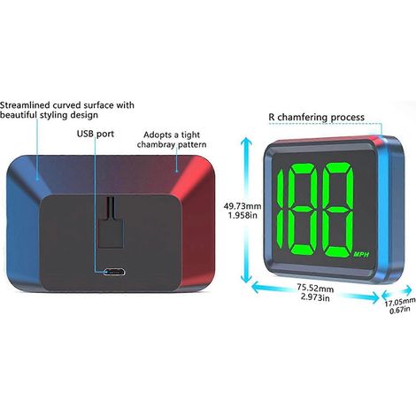 compteurs de vitesse GPS pour voiture, universels, en MPH, connexion USB, affichage numérique de la vitesse, tête haute (1/5)