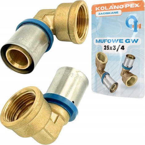 Codo PEX 25x3/4 gw manguito conector prensado prensado (1/5)