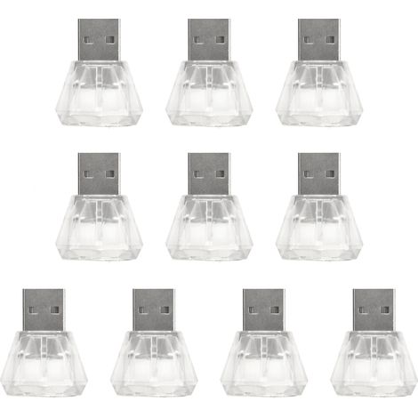 Lot de 10 Mini Lampes LED USB Portable, Luminosité Réglable, Éclairage d'Ambiance Intérieur pour Voiture, Accessoires Auto 5V (1/5)
