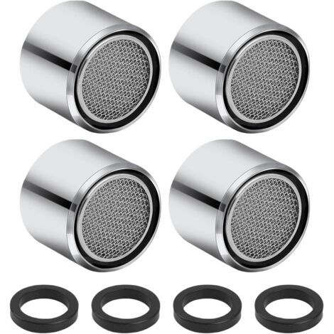 Lot de 4 régulateurs de jet M22, aérateurs pour robinets d'évier de cuisine, filtre avec boîtier en laiton chromé, filetage intérieur économiseur d'eau, pour salle de bain, cuisine