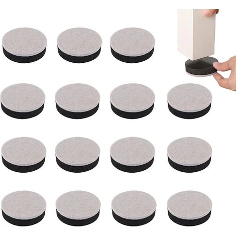 Rehausseurs de meubles, lot de 16, patins en feutre EVA auto-adhésifs, protections de sol insonorisantes pour lits, chaises, canapés, bureaux et pieds ronds (1/5)