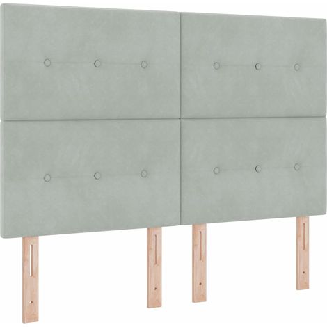 Maison Exclusive - LED Boxspringbett mit Matratze Hellgrau 160 x